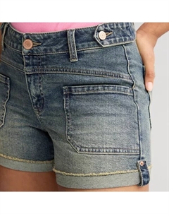Джинсовые шорты с карманами для подростков, цвет dark tint So