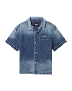 Рубашка с вышитым логотипом, синий We11done