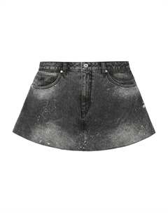 Юбка из денима с брызгами краски, черный We11done