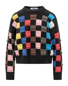 Свитер в клетку, черный Msgm