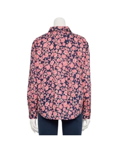 Женский топ с плиссировкой сзади, цвет navy peach floral Sonoma goods for life