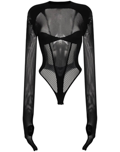 Боди с сетчатыми вставками, черный Gcds