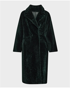 Двустороннее длинное пальто из текстурированной овечьей овчины, темно-синий Gorski