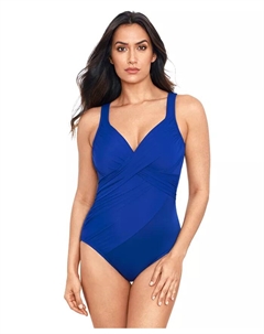 Женский цельный купальник Rock Solid Revele с чашками на косточках, синий Miraclesuit