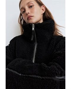 Куртка из флиса Тедди свободного кроя, черный H&m