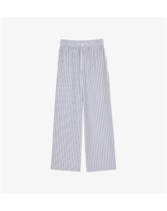 Полосатые хлопковые брюки с завязками на талии, цвет naturels Sandro