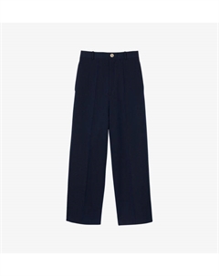 Брюки из хлопчатобумажной смеси с высокой посадкой и отутюженными стрелками, синий Sandro