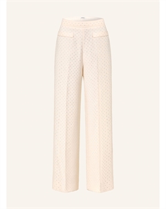 Вязаные брюки с драгоценными камнями, экрю Sandro
