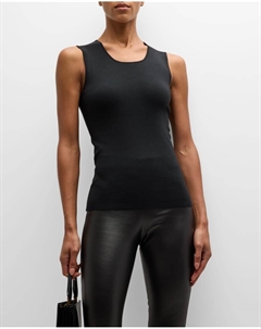 Эластичная шелковая майка с круглым вырезом Joseph