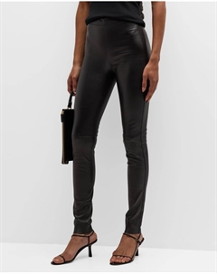 Эластичные кожаные леггинсы с высокой посадкой Joseph