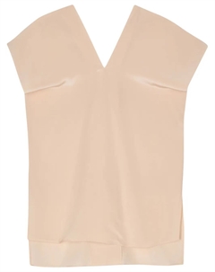 Шелковая блузка с V-образным вырезом, нейтральный Aspesi