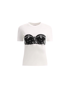 Футболка Biker Bra, белая Alexander mcqueen
