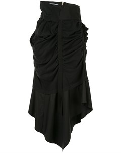Aganovich юбка асимметричного кроя с драпировкой s черный Aganovich
