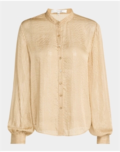 Блузка в полоску с пуговицами спереди, цвет Champagne Multi Frame