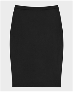 Юбка-карандаш длиной до колена из прослеживаемой шерсти, черный Theory