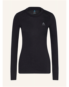 Функциональное нижнее белье-рубашка merino 160 из шерсти мериноса, черный Odlo