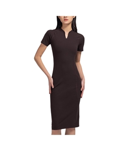 Женское платье с короткими рукавами, цвет «капельный кофе», Drip Coffee/ESPR Lululemon