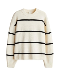 Трикотажная кофта в кремово-черную полоску H&m