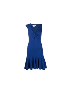 Женское синее платье без рукавов Alexander mcqueen