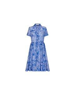 Ежеквартальные новинки Платье с короткими рукавами женское, синее Dior