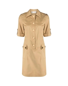 Платье Camp с короткими рукавами и застежкой на пуговицы, хаки Tory burch
