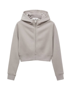 Толстовка с капюшоном на молнии, серый Mango