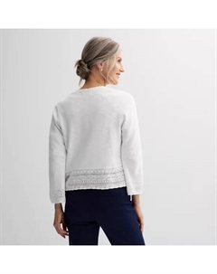 Женский ажурный кардиган с разрезом спереди, цвет manolo olive Croft & barrow