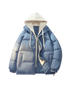 Пуховик унисекс черный, джинсовый синий + серый клетка [Головные уборы и кепки] Livingtown