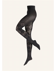 Колготки с узором аргайл, черный Burlington