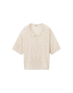 Футболка поло женская кремовая TOTEME Toteme