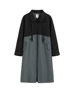 Пальто женское травянисто-зеленое в стиле пэчворк Gap