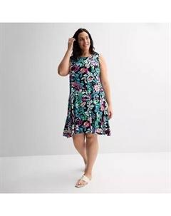 Платье-майка оверсайз с расклешенным подолом, цвет black fresh floral Croft & barrow