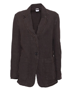 Льняной жакет на пуговице, коричневый Aspesi