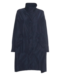 Пальто асимметричного кроя с высоким воротником, синий Aspesi