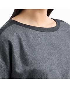 Футболка Icon Mélange из шерстяного фланели с защипами на талии, серая Emporio armani