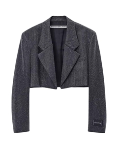 Короткий шерстяной блейзер, угольно-серый Alexander wang