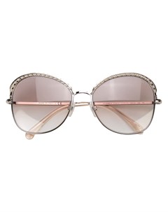 Chanel eyewear массивные солнцезащитные очки один размер серебристый Chanel eyewear