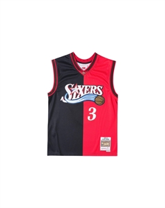 Майка Mitchell & Ness X Nba Philadelphia 76ers 2000 Allen Iverson Split Swingman, красный/черный Mitchell ness