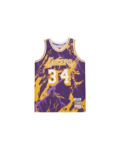 Майка Mitchell & Ness Shaquille O'Neal Nba La Lakers 1996 Team Marble Swingman, Purple Gold Mitchell ness