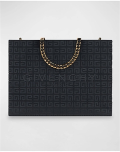 Сумка для покупок G-Tote среднего размера из парусины с логотипом 4G и ручками-цепочками, цвет Black Givenchy