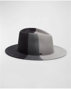 Шерстяная шляпа-федора Blaine Color Block, цвет Gray Charcoal Eugenia kim