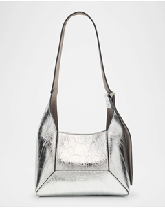 Маленькая кожаная сумка-хобо с бриллиантами, цвет Silveras Jimmy choo