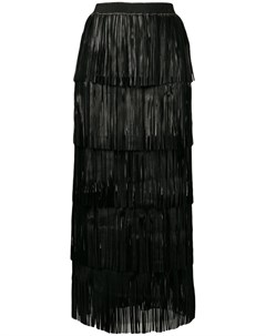 Caban romantic длинная ярусная юбка с бахромой 42 черный Caban romantic