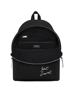 Хлопковый и холщовый рюкзак обычный мужской черный Saint laurent