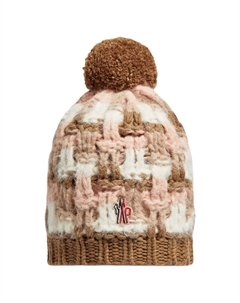 Женская коричневая шапка из полиамида Moncler