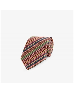 Широкий шелковый галстук с полосатым принтом, мультиколор Paul smith