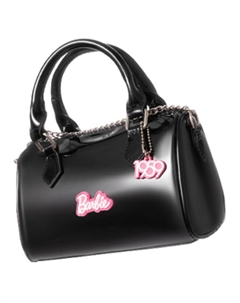 Сумка через плечо из полиуретана и ПВХ, унисекс черная/розовая Miniso