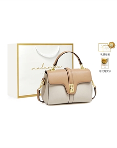 Сумка через плечо из натуральной кожи крупного рогатого скота с верхним слоем, наплечная сумка, кроссбоди женская в цвете экрю и абрикос Narandu