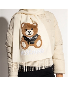 Вязаный шарф женский белый Moschino