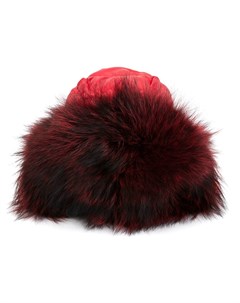 Liska дутая шапка ушанка с меховой отделкой один размер красный Liska